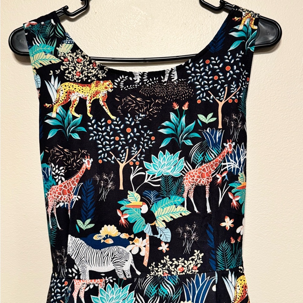 Animal Print Sleeveless Dress - Picture 2 of 7